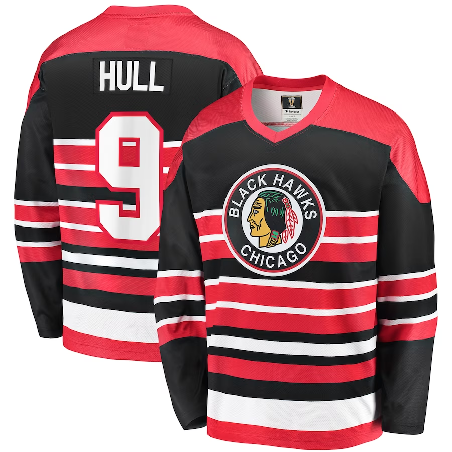 Men's Chicago Blackhawks Bobby Hull #9 Red Premier Breakaway Retired Jersey